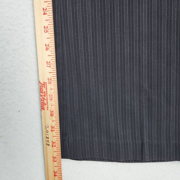 Willow and Clay Pants Womens 12 Black Gray Pinstripe Wide Leg Career Trousers - Picture 5 of 10